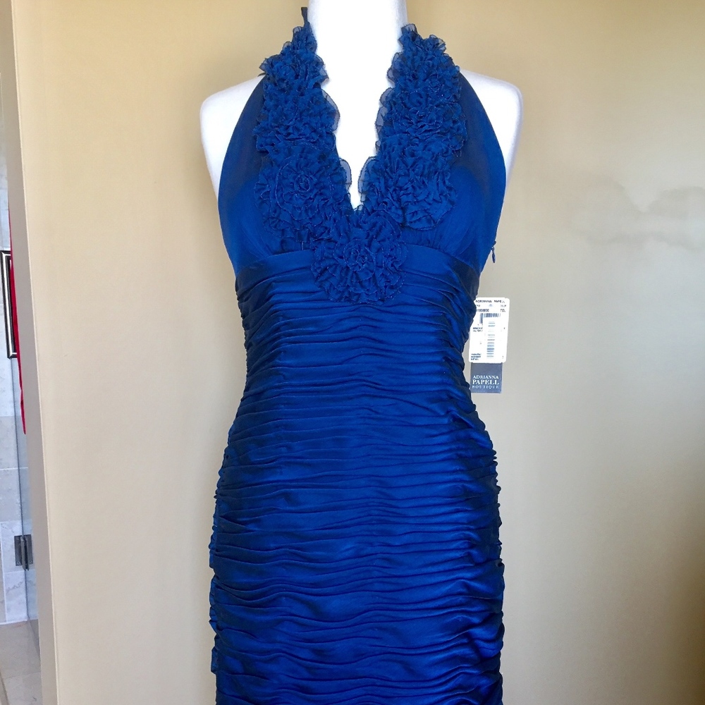 Adrianna Papell Teal strapless dress